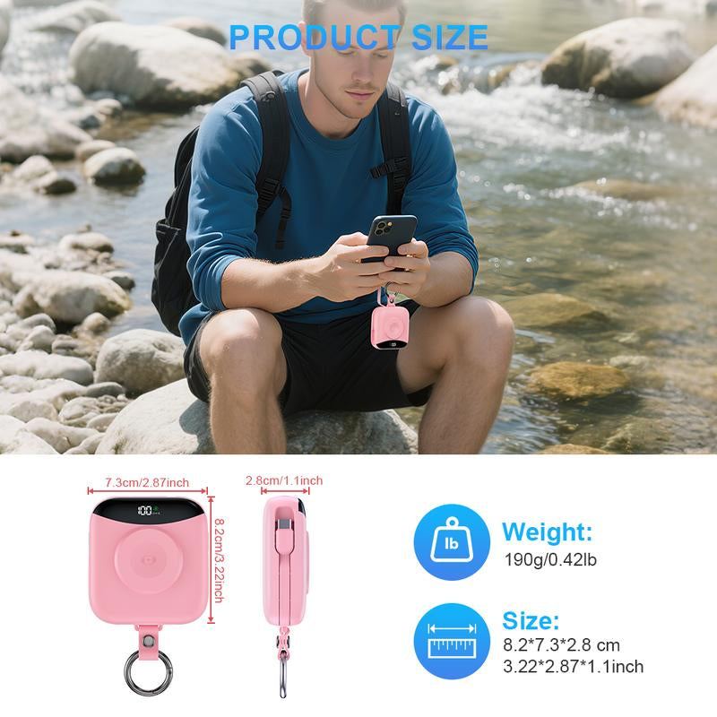 Power Up Your Adventures with the 10000mAh Portable Charger - Fast Charging Power Bank with Built-In Cables and LED Display